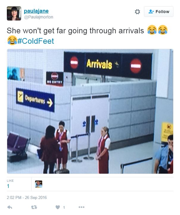 Many thought it was hilarious she was trying to leave via Arrivals