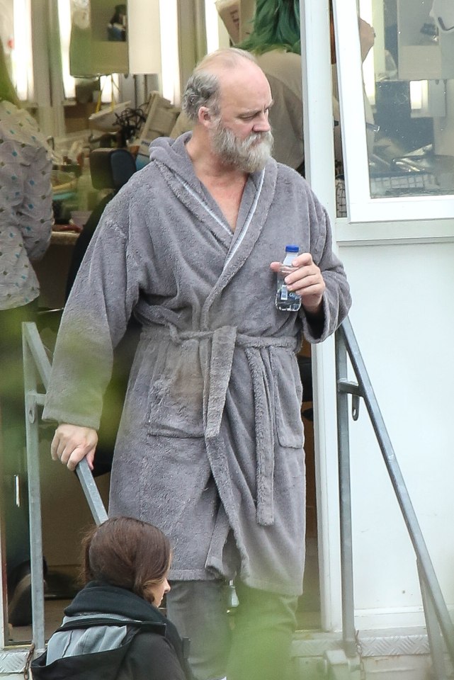  Liam Cunningham (Davos Seaworth) was snapped in a dressing robe