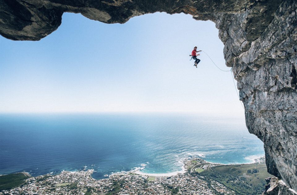  Won by Micky Wiswedel from South Africa with this photo of Jamie Smith climbing Table Mountain in Cape Town