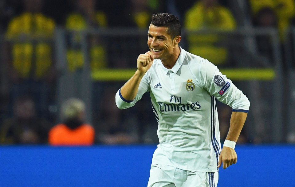  Cristiano Ronaldo celebrates scoring the opening goal