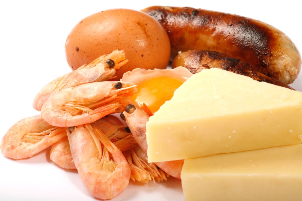  High cholesterol foods include cheese and sausages