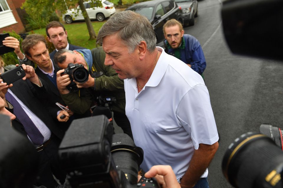  Sam Allardyce apologised to the FA outside his home in Bolton