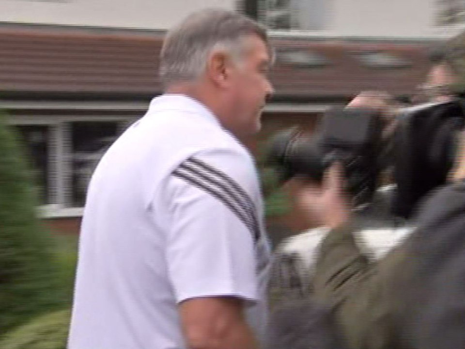  A crowd of reporters, camera crew and photographers swamped Big Sam outside his Bolton home