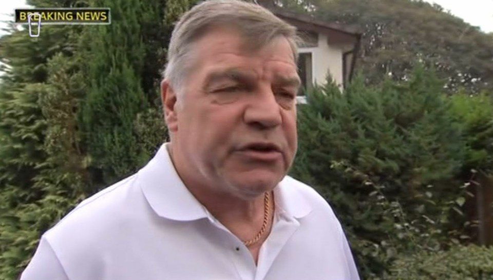  Sam Allardyce spoke to reporters outside his home in Bolton