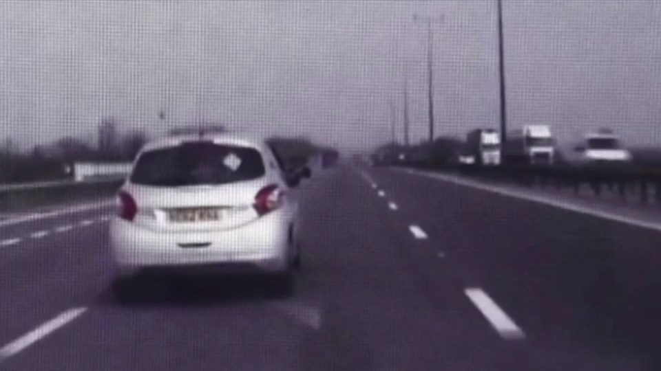  The car was spotted violently swerving across the northbound carriageway of the M1