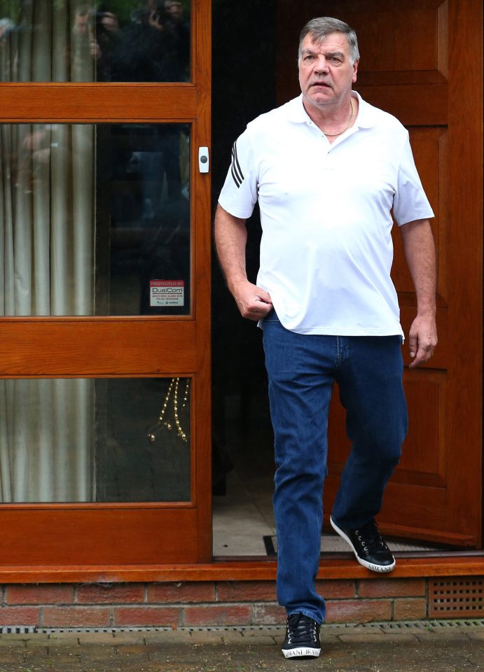  Sam Allardyce emerged from his home before being driven away in a car