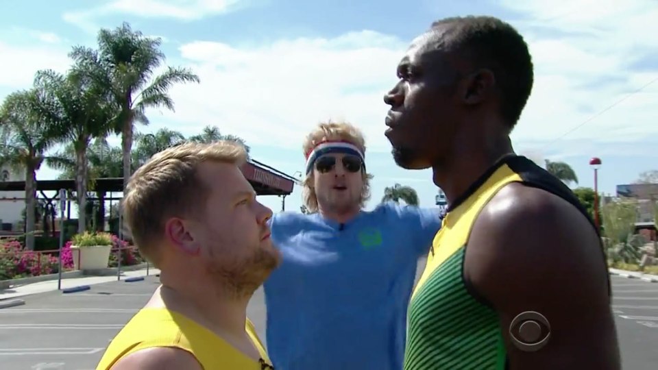  James squared up to the record-breaking Olympian