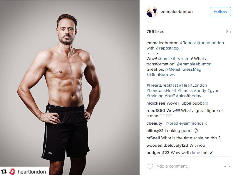 Jamie Theakston has shown off his buff new body 