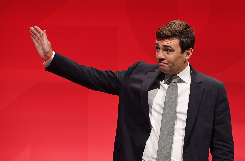  Andy Burnham waved to the Labour Party conference delegates as he told them he was leaving the Shadow Cabinet