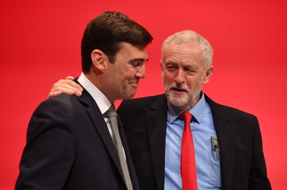  Jeremy Corbyn greets the now ex-Shadow Home Secretary after delivering his keynote speech to delegates at the Labour Party conference in Liverpool