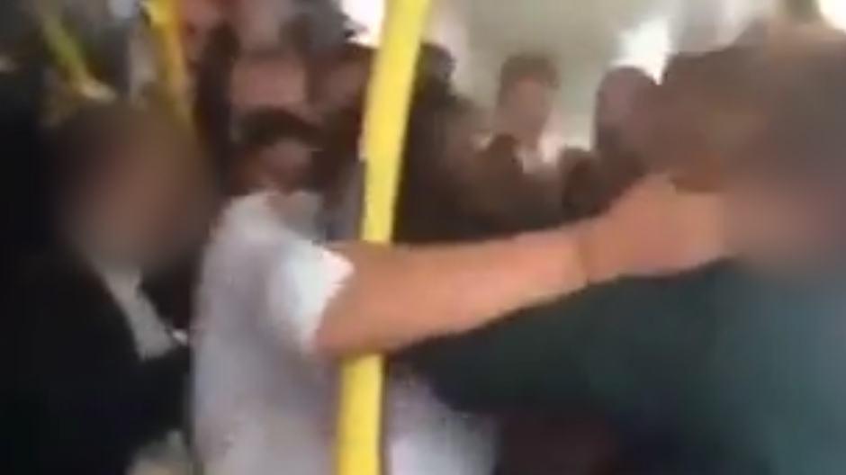  The fight breaks out when the young girl is slapped while travelling home from school