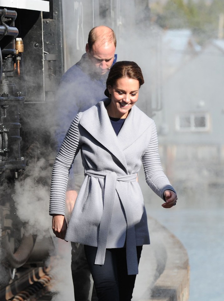 Glam Kate was sporting a designer grey cardigan during the visit to the northern province of Yukon