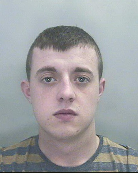  Cameron Davies, pictured, and the rest of Probert's gang set fire to a string cars worth over £20,000 before bombing the one on Ms Thomas' driveway