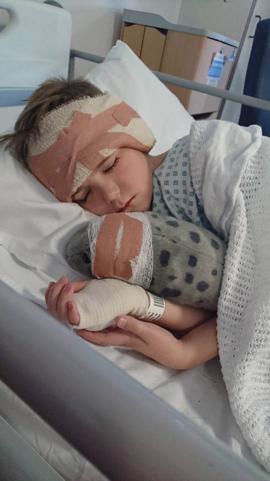  Brave Elwood in hospital after his operation, which he wanted after researching the procedure on YouTube