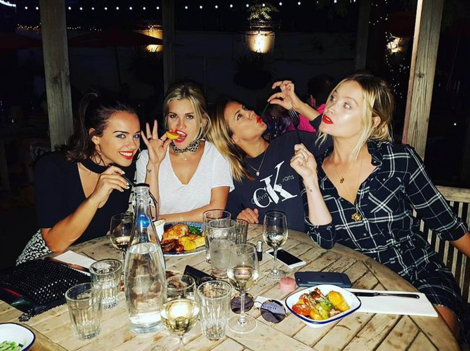  Georgia, Ashley Roberts, Caroline Flack and Laura on a night out just weeks before the show started