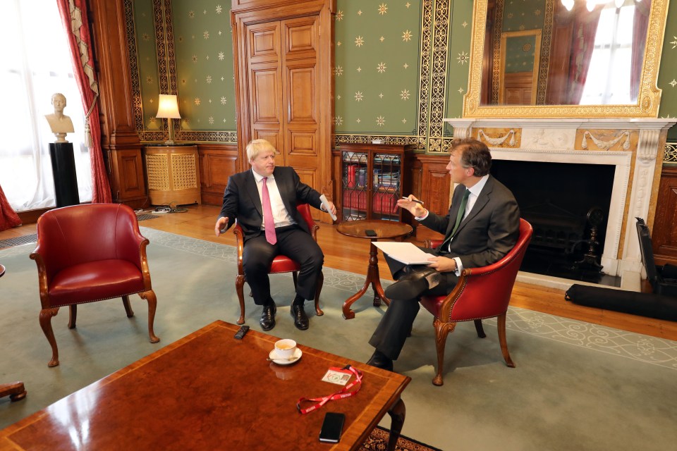  Boris Johnson spoke to Tom Newton Dunn in his palatial room in the Foreign Office overlooking St James's Park