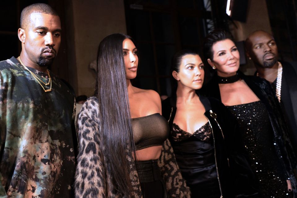 Kimye were joined by Kim's family for the fashion week 