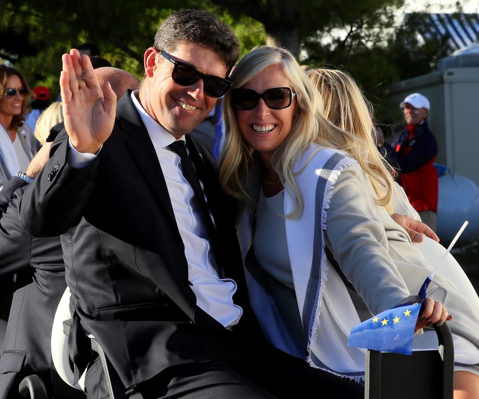  Assistant captain Padraig Harrington and his wife Caroline