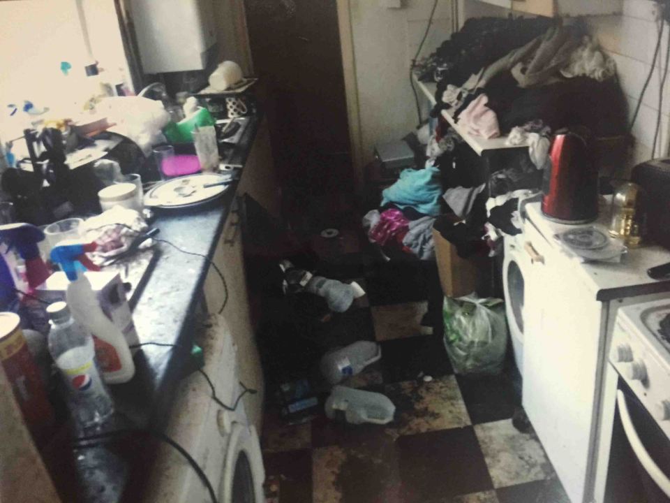  The house was smeared in filth when cops happened across it by accident following reports of a disturbance