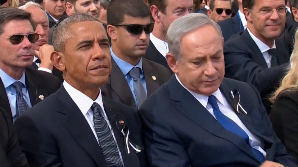 US President Barack Obama and Netanyahu were among the mourners at Peres' funeral in Jerusalem today