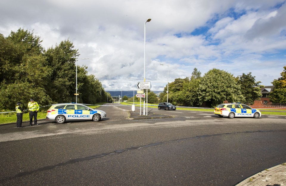  A road remains cordoned off following the chase in which police said no one was injured