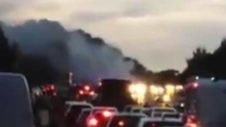  Blaze ... Car fire held up traffic on M5 southbound