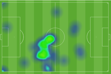 Wayne Rooneys first half heatmap against Slovakia