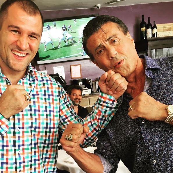  Sly posed for a picture with boxer pal Sergey Kovalev