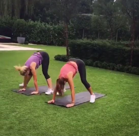  Nicolle Begovic (left) and Toni Terry posted a video of their workout routine