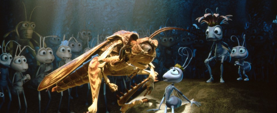  Flik and Hopper go head-to-head in A Bug's Life