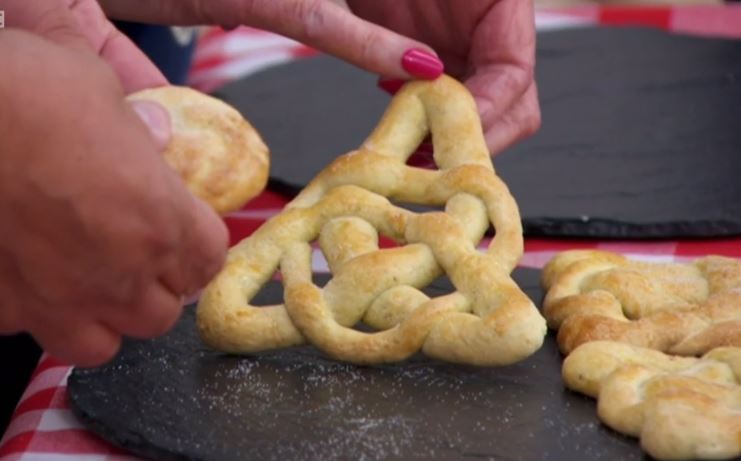  The group were told to create Tudor themed bakes this week, including Tumbles