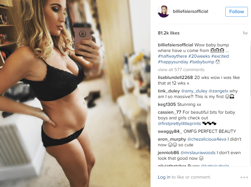  The mum-of-one took to Instagram to show off her growing belly