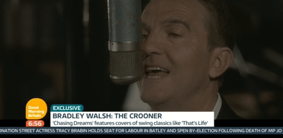 Bradley Walsh previewed his debut album during an exclusive clip on Friday's Good Morning Britain