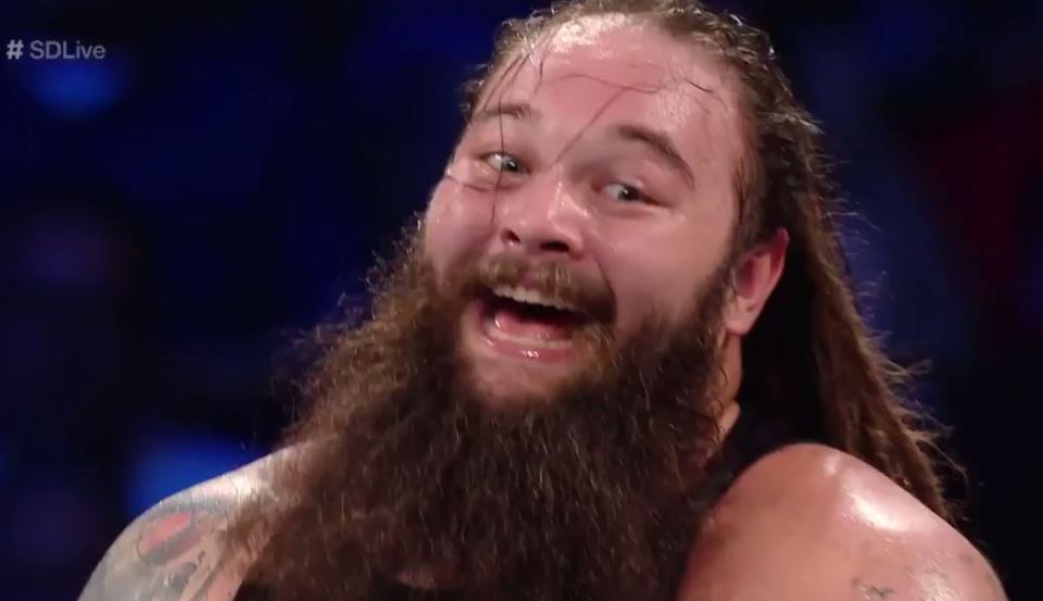 The manic Bray Wyatt after he beats Randy Orton again