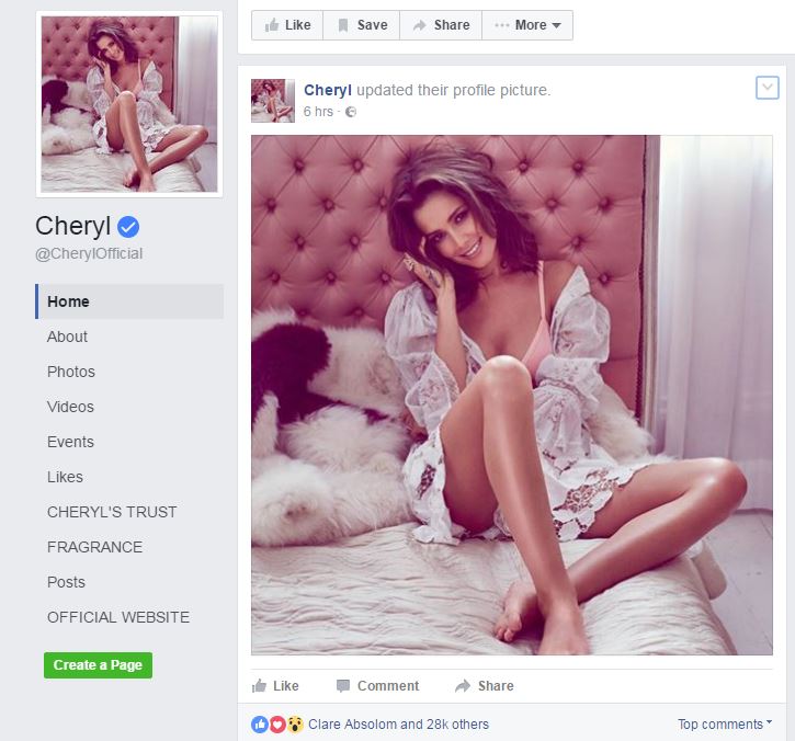  Cheryl teased fans about her rumoured pregnancy by posting an old image as her new Facebook profile