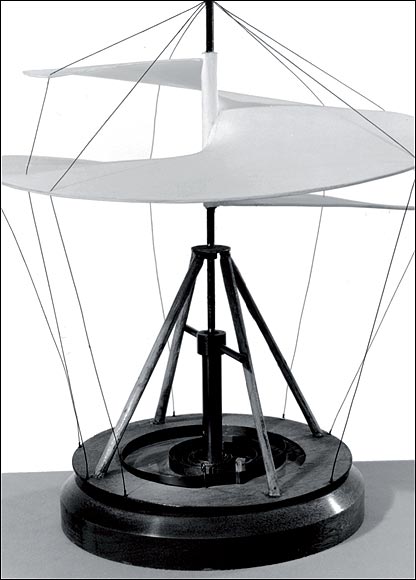  The model of Leonardo's aerial screw was made in recent years.