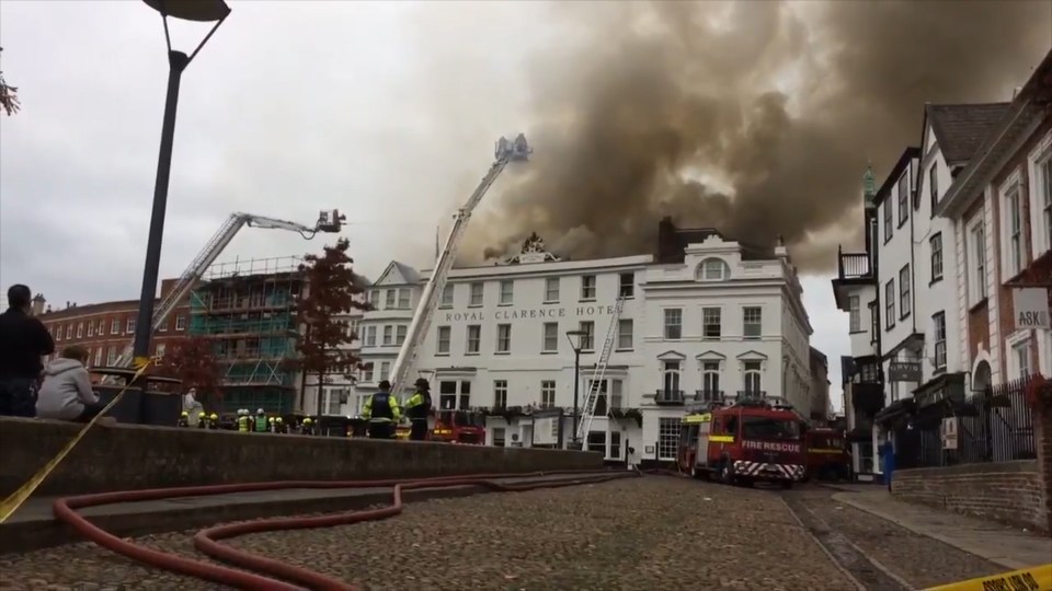 The Canon of Exeter Cathedral said she can see flying debris from her window