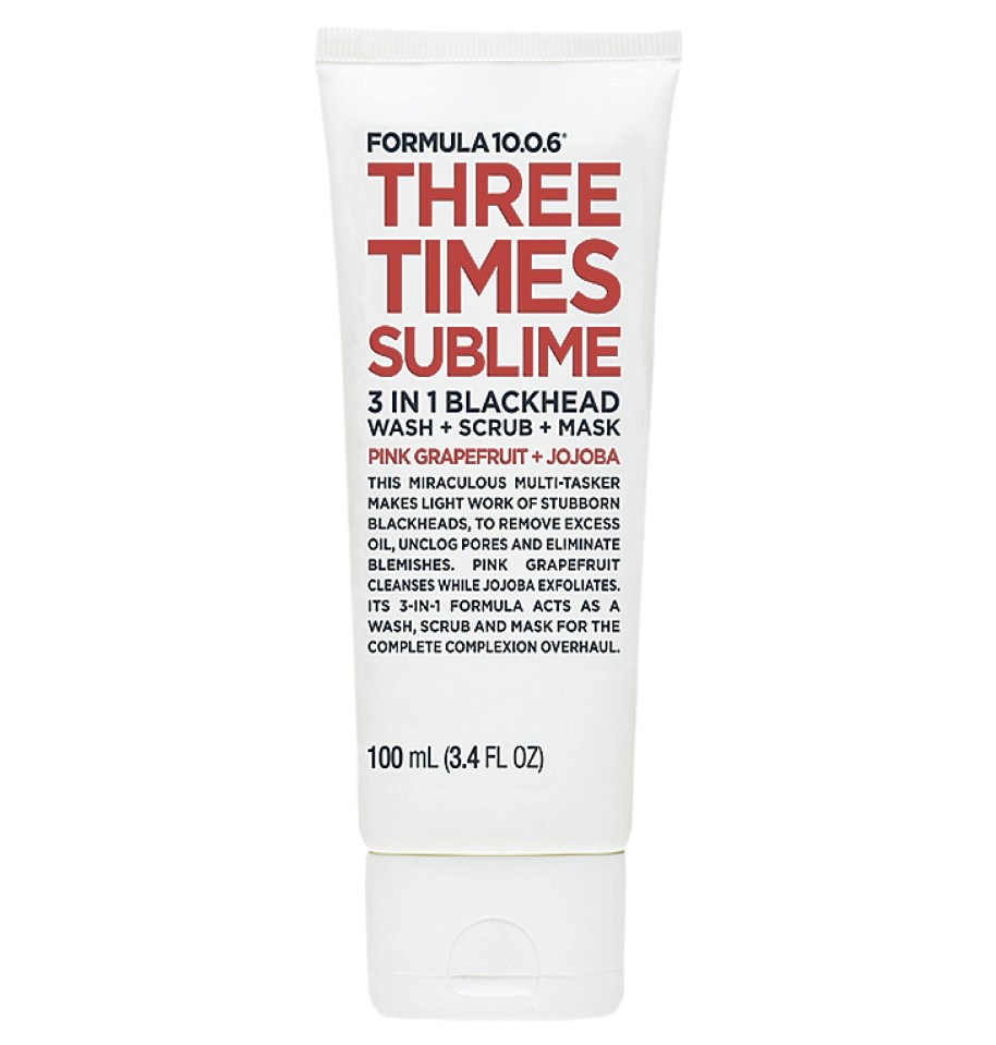  Formula 10.0.6 Three Times Sublime 3-in-1 blackhead Wash + Scrub + Mask, £8.99