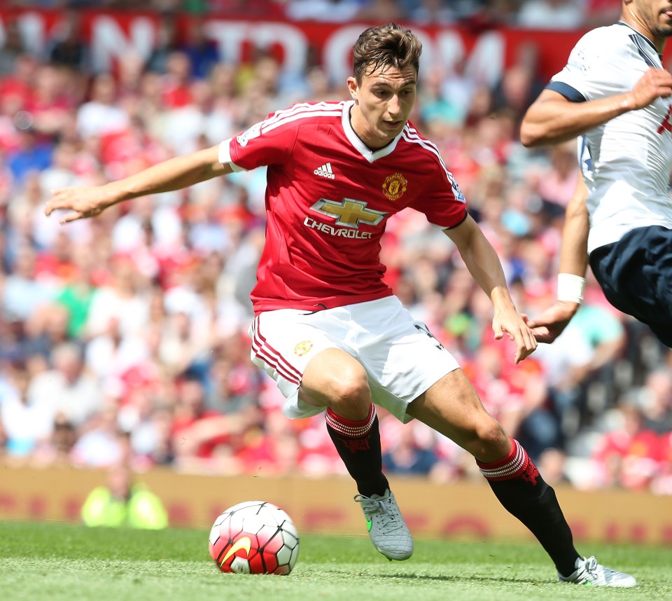 MANCHESTER, ENGLAND - AUGUST 08: Matteo Darmian of Manchester United in action during the Barclays Premier League match between Manchester United and Tottenham Hotspur at Old Trafford on 8 August 2015 in Manchester, England. (Photo by Matthew Peters/Man Utd via Getty Images)