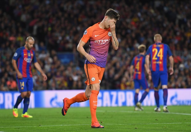 John Stones saw Man City routed 4-0 by Barcelona