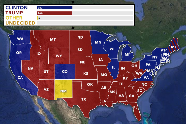  This map shows how Johnson winning New Mexico could block Trump or Clinton from victory