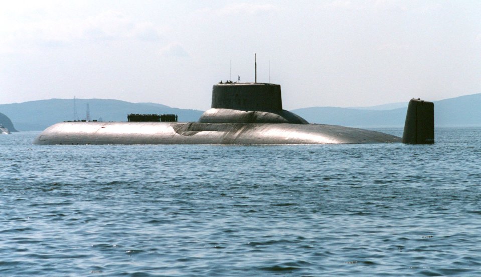 Arkhangelsk, one of Russia's largest Typhoon-type Soviet-built nuclear submarines, pictured in 2003