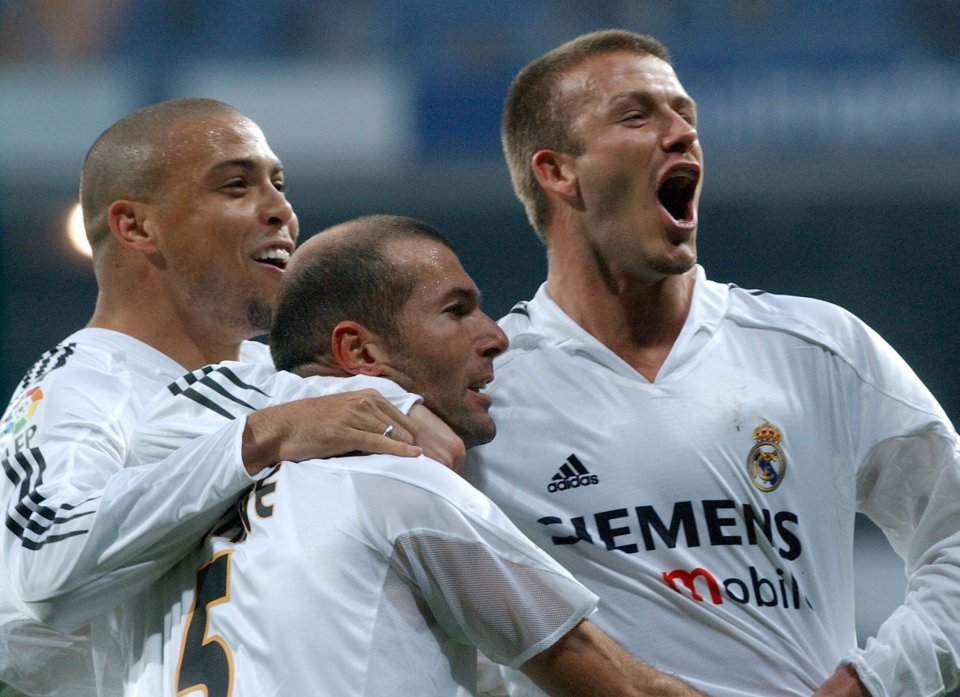  Ronaldo played with Zinedine Zidane and David Beckham at Real Madrid