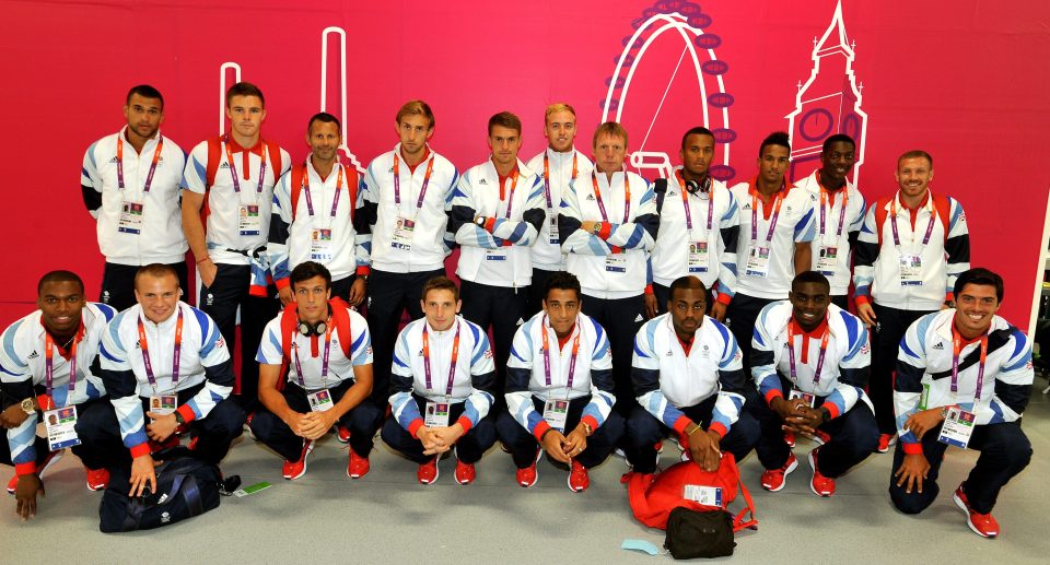  Ryan Giggs third from left at the back) and Daniel Sturridge front left) were team-mates for Team GB at London 2012