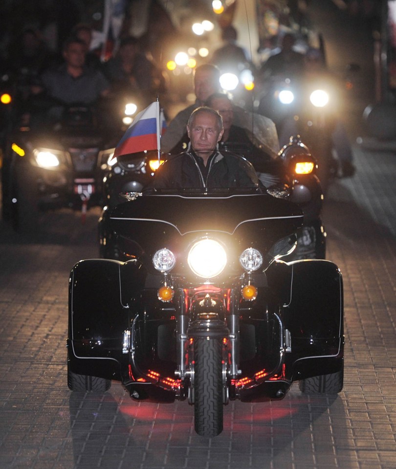  He rode front of the pack to mark the 16th annual motorbike festival held in Novorossiysk in 2011