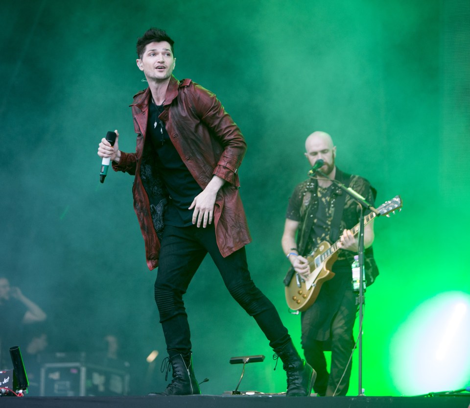  On the attack . . . The Script perform at festival