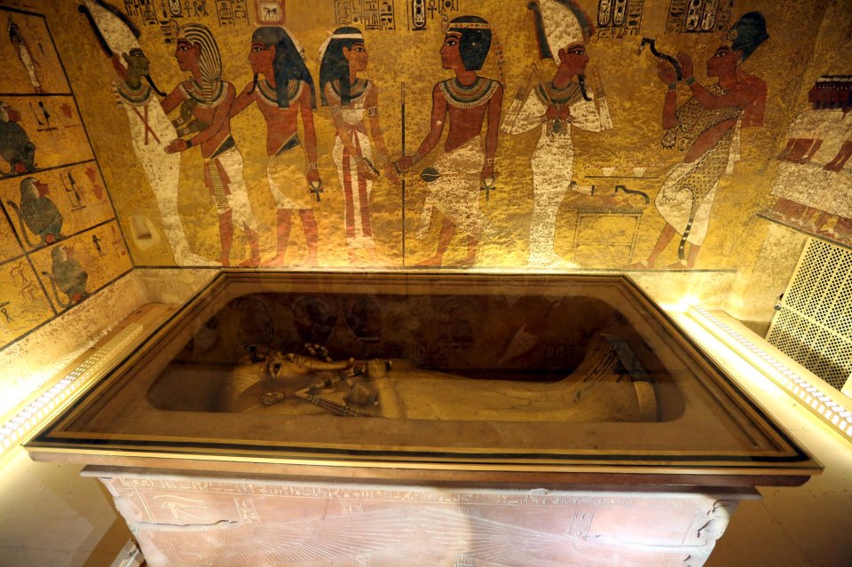  The golden sarcophagus of King Tutankhamun in his burial chamber is seen in the Valley of the Kings, in Luxor, Egypt, November 28, 2015