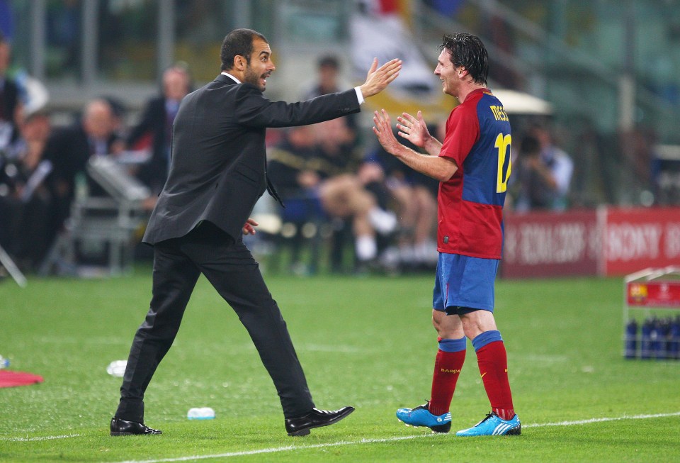  Pep Guardiola and Lionel Messi together at Barcelona back in 2009