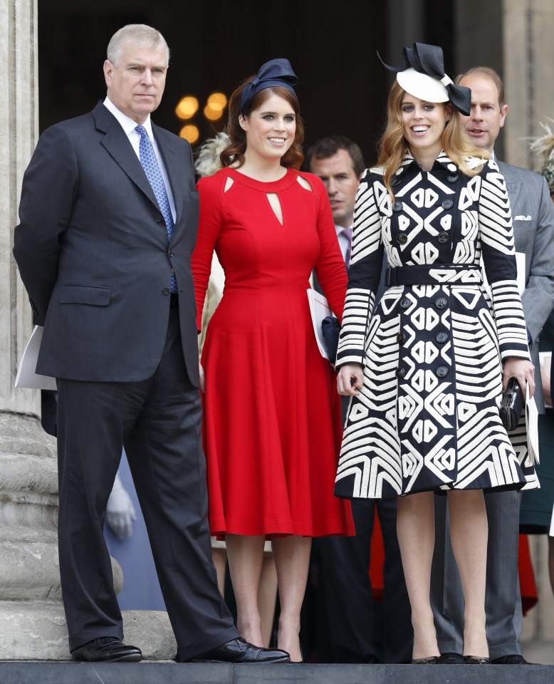  Prince Andrew with Princess Eugenie and Princess Beatrice