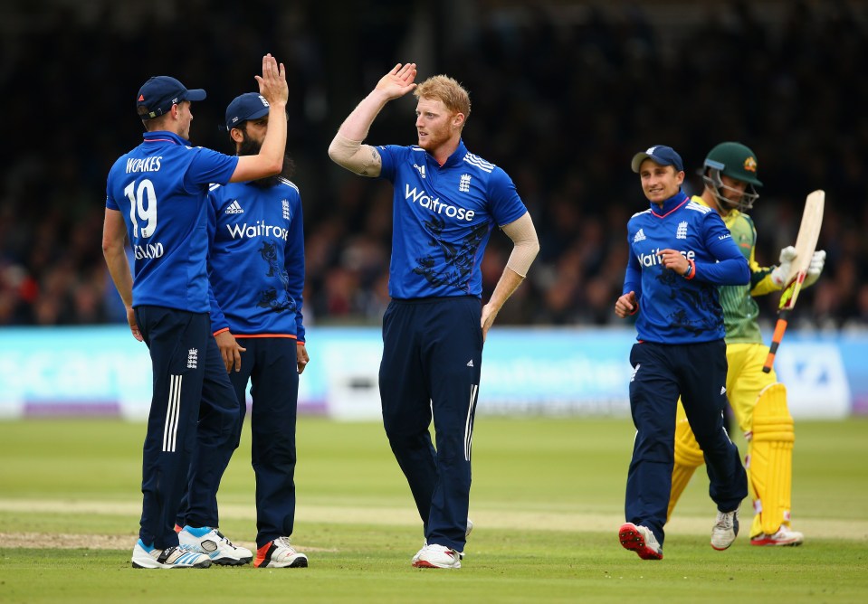  Ben Stokes celebrates with Chris Woakes as he shows his all-round ability for England